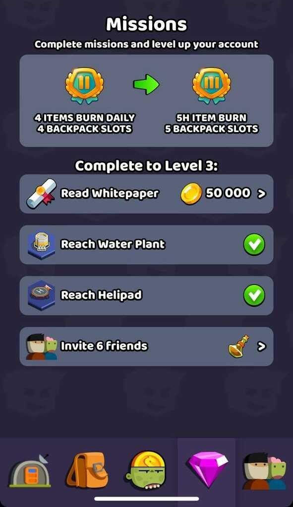 Missions in level 2