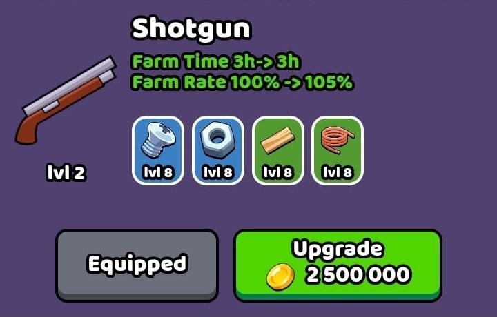 Items for a shotgun level 2