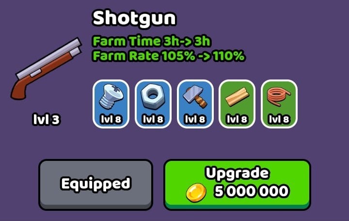 Items for a shotgun level 3