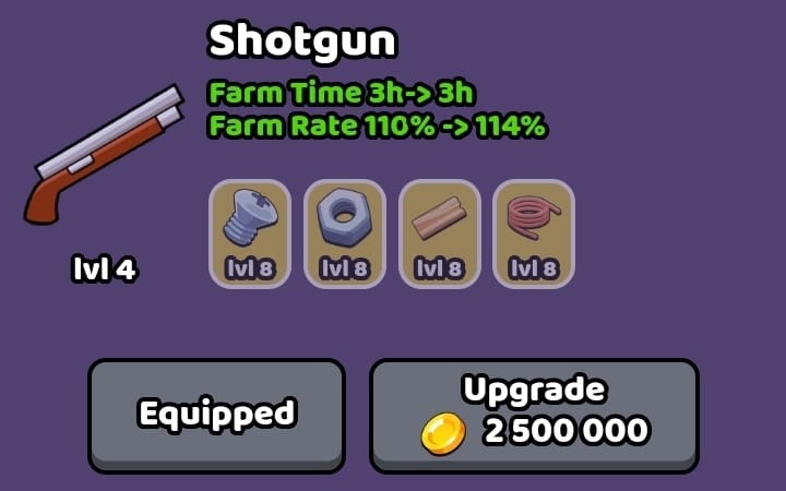 Item for a shotgun level 4