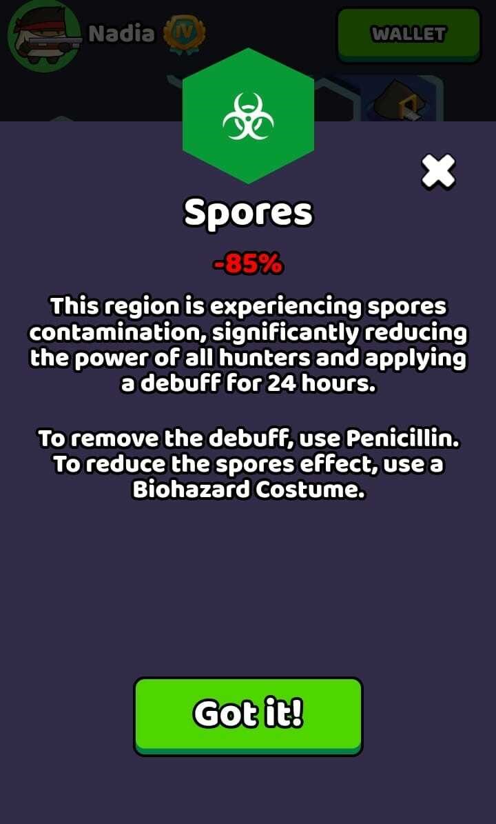 Spores environment handicap