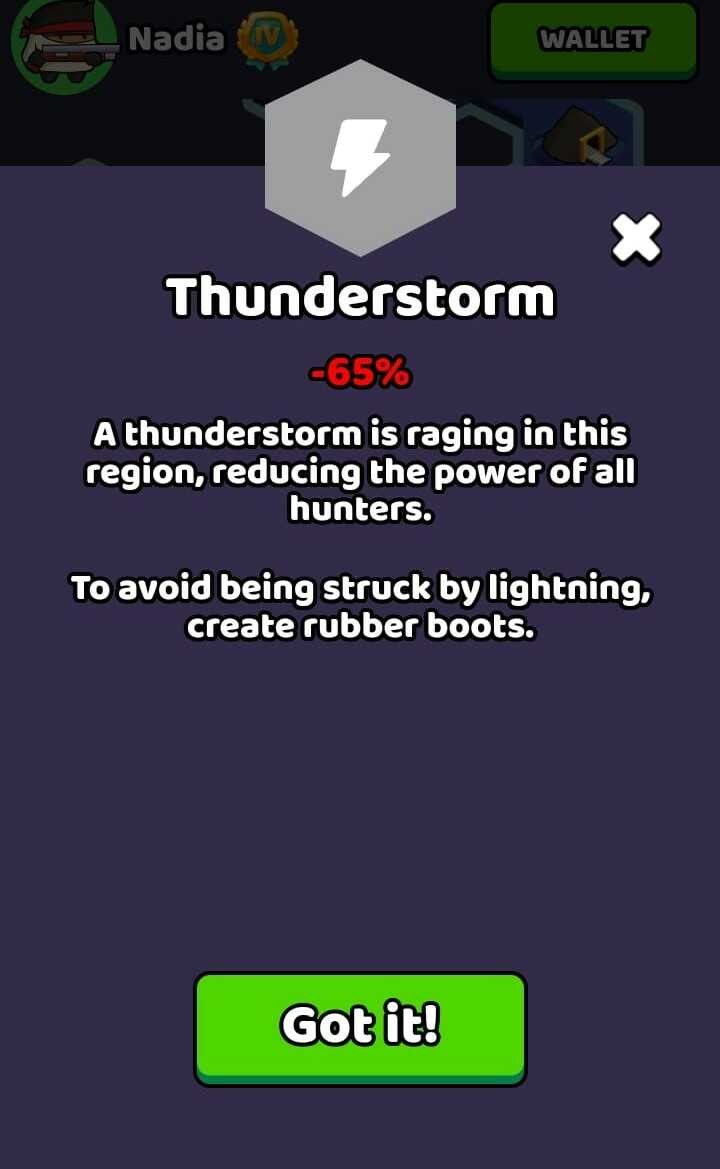 Thunderstorm environment handicap